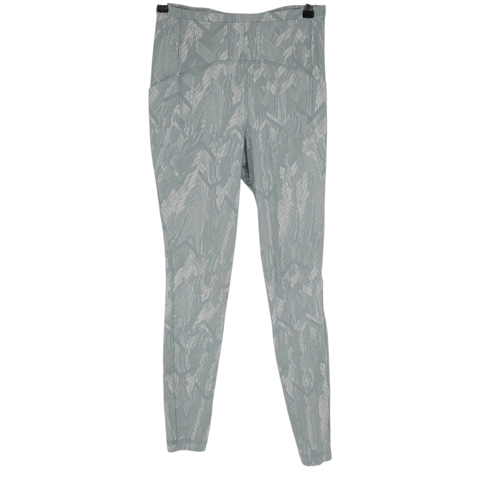 Lululemon Swift Speed Leggings Green Herringbone High Rise Tight 28 Athletic 8